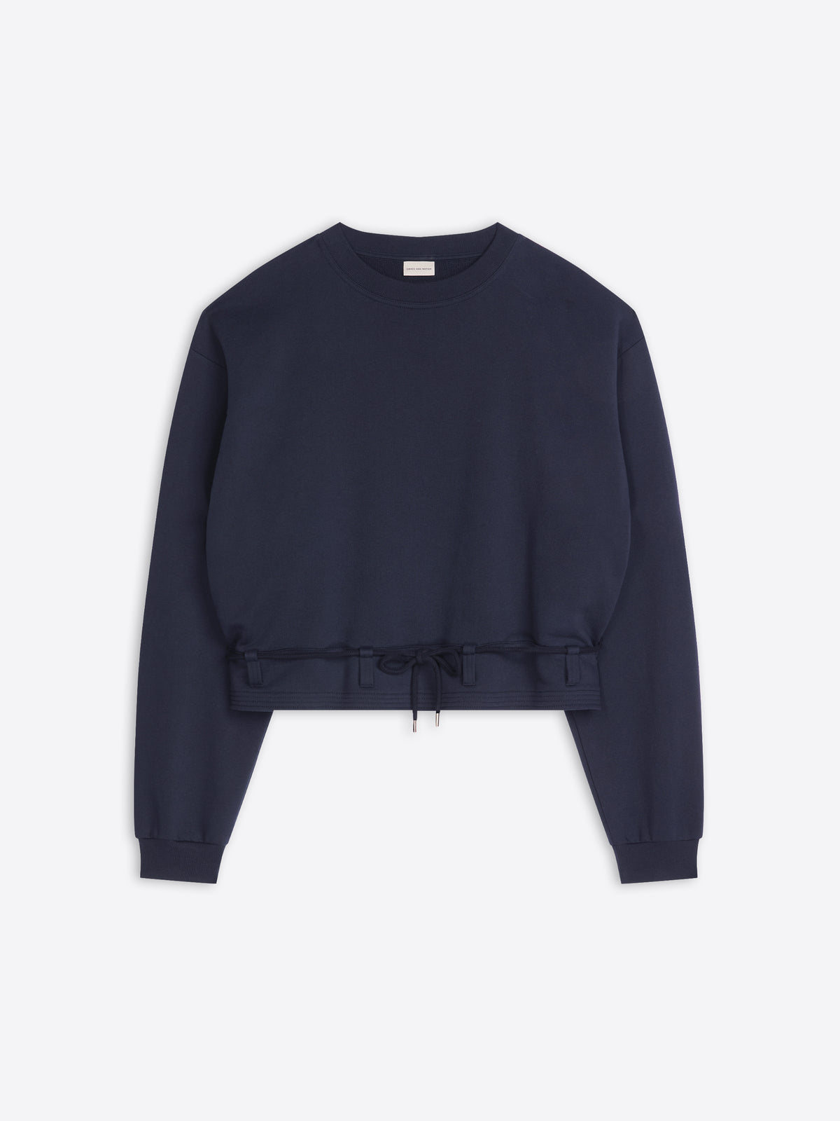 Navy blue sweatshirt on a white background