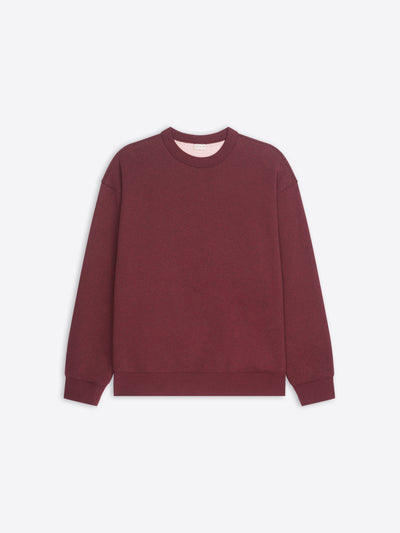 Burgundy sweatshirt on a light gray background