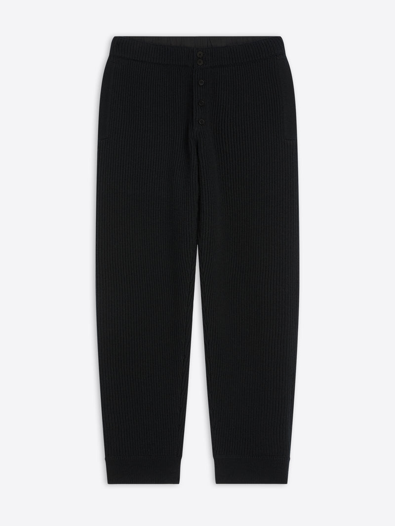 Black ribbed pants on a white background