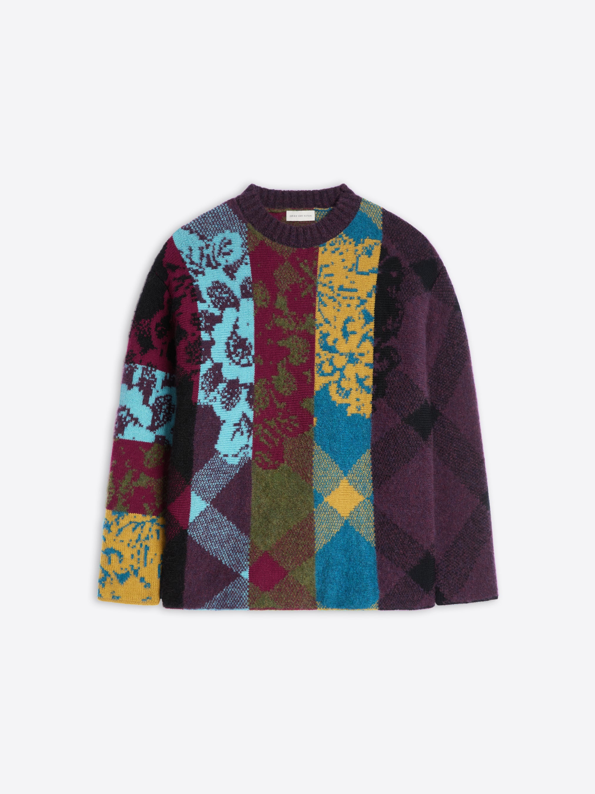 DRIES VAN NOTEN ドリスヴァンノッテン アーガイル ウール ニット メンズ向け ニットウェア｜Dries Van Noten
