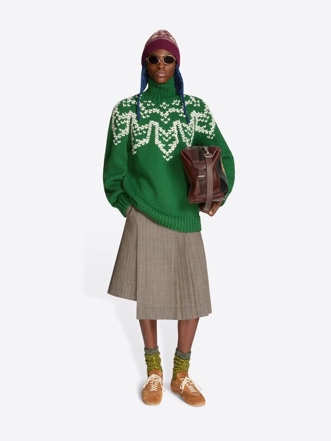 Intarsia wool sweater