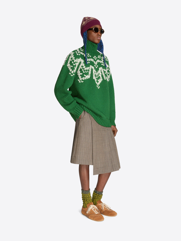 Intarsia wool sweater