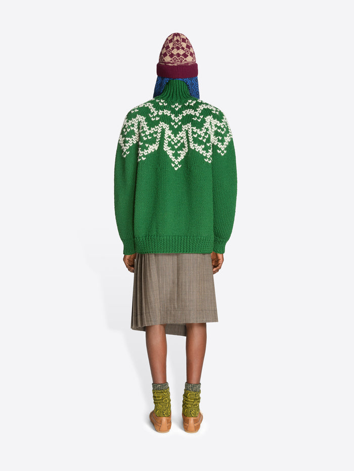 Intarsia wool sweater