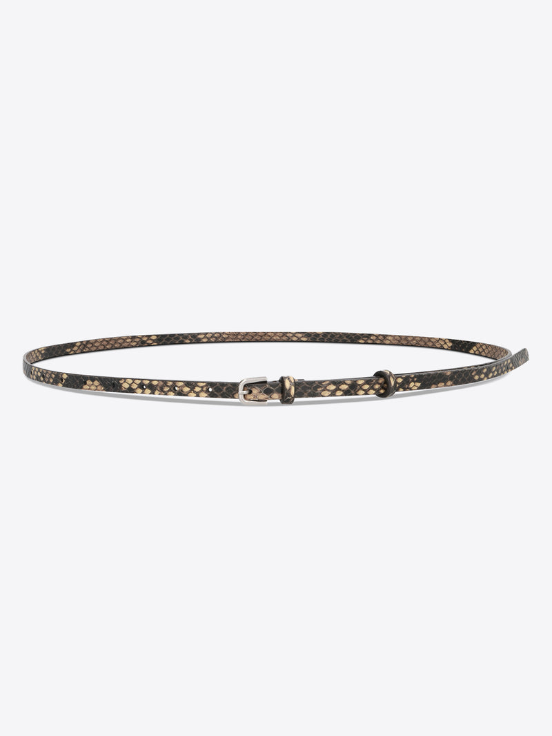 Printed leather belt