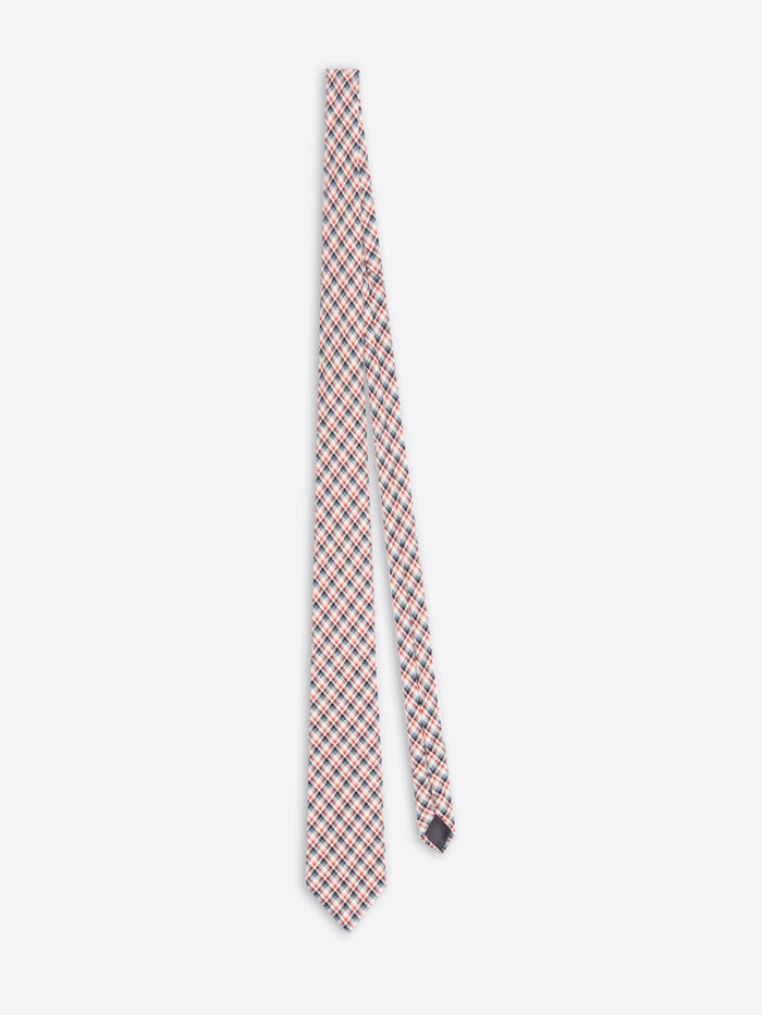 Checkered tie on a white background