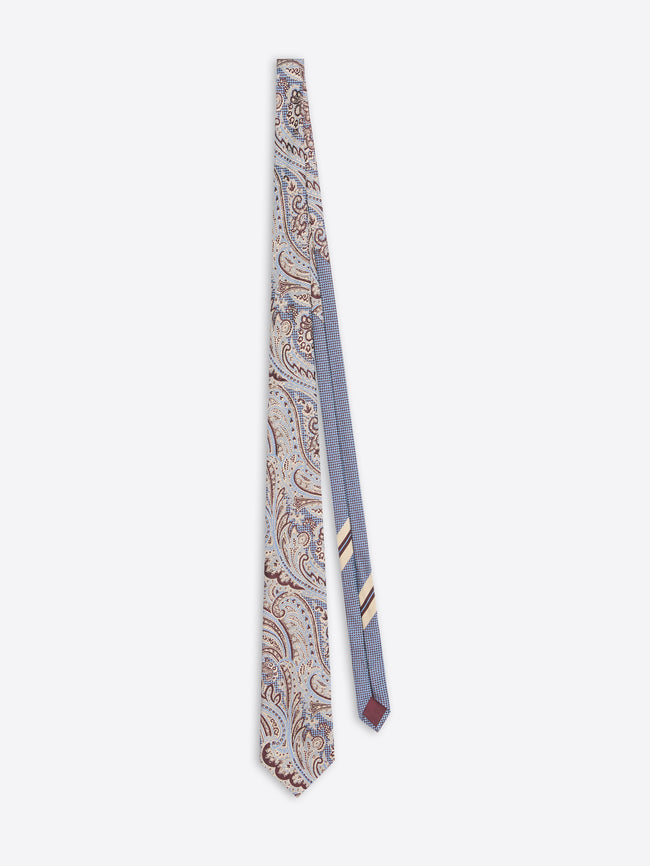 Patterned tie on a white background