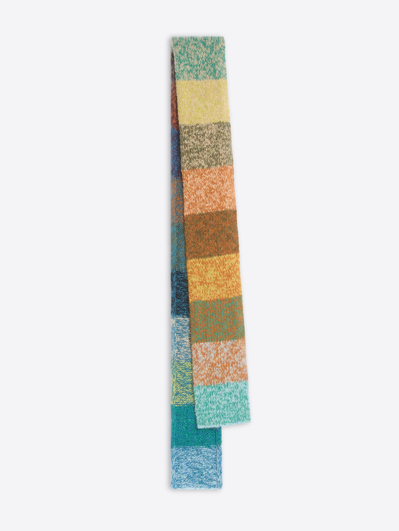 Colorful striped scarf on a white background