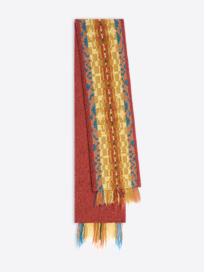Colorful scarf with a pattern on a white background