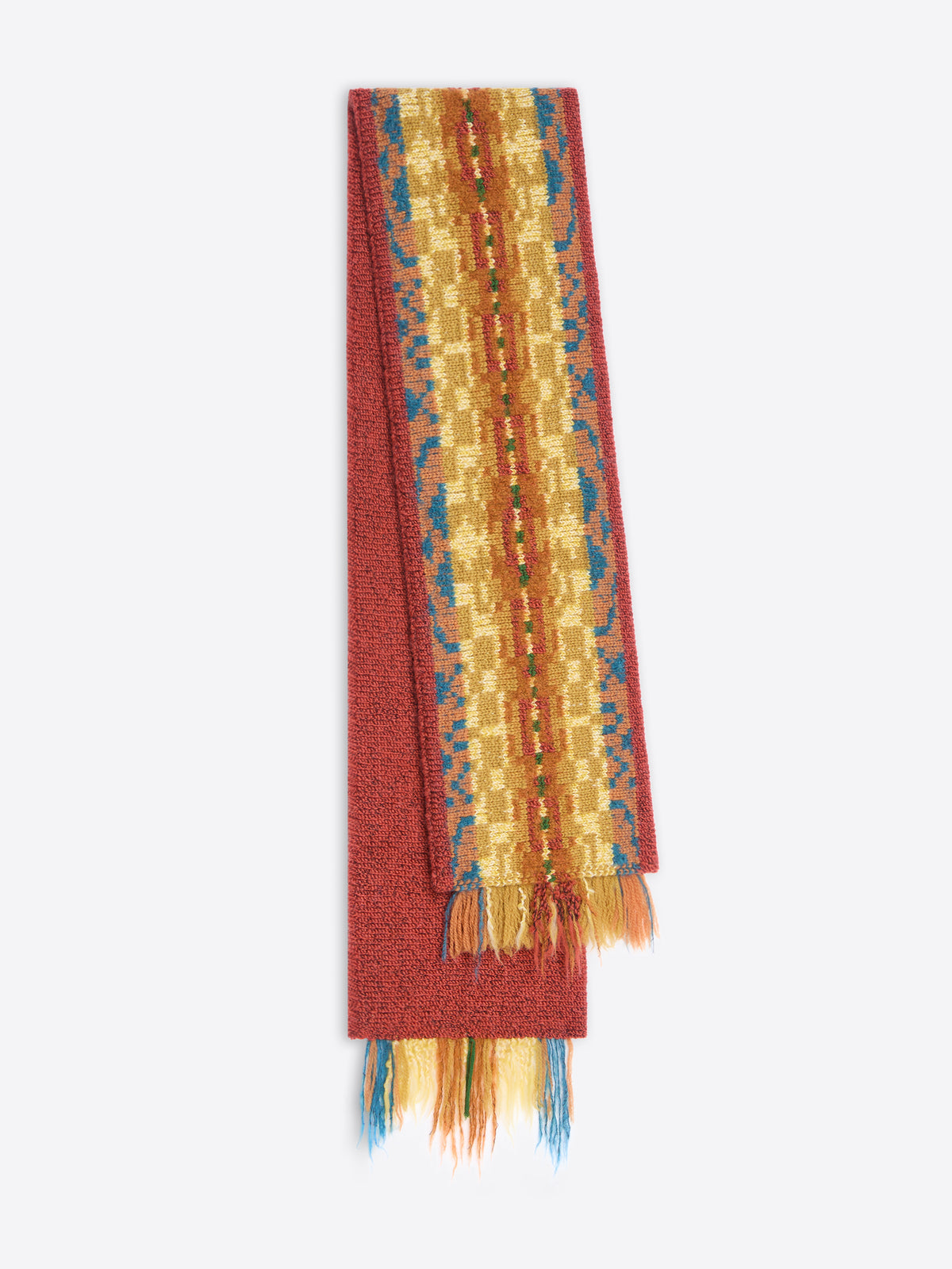 Colorful scarf with a pattern on a white background