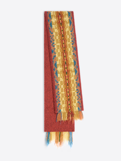 Colorful scarf with a pattern on a white background