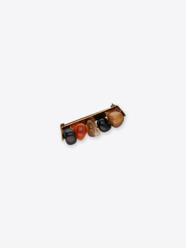 Multicolored stone tie pin
