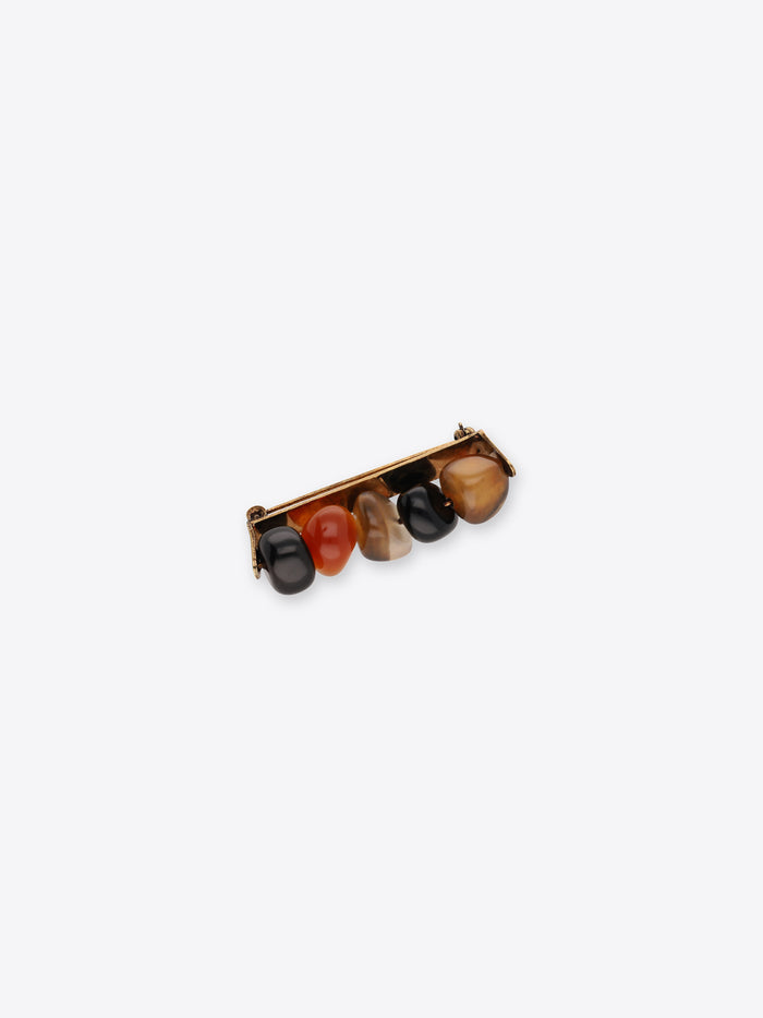 Multicolored stone tie pin