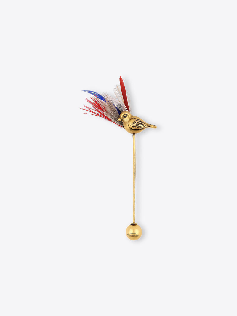 Gold feather brooch