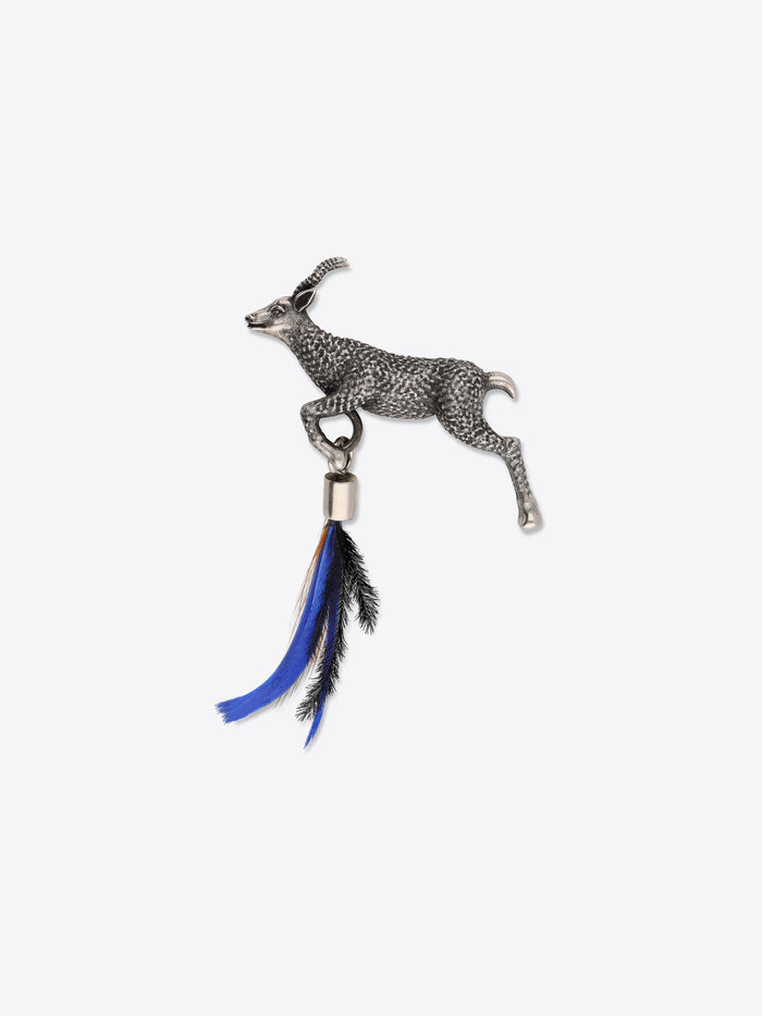 Silver feather brooch