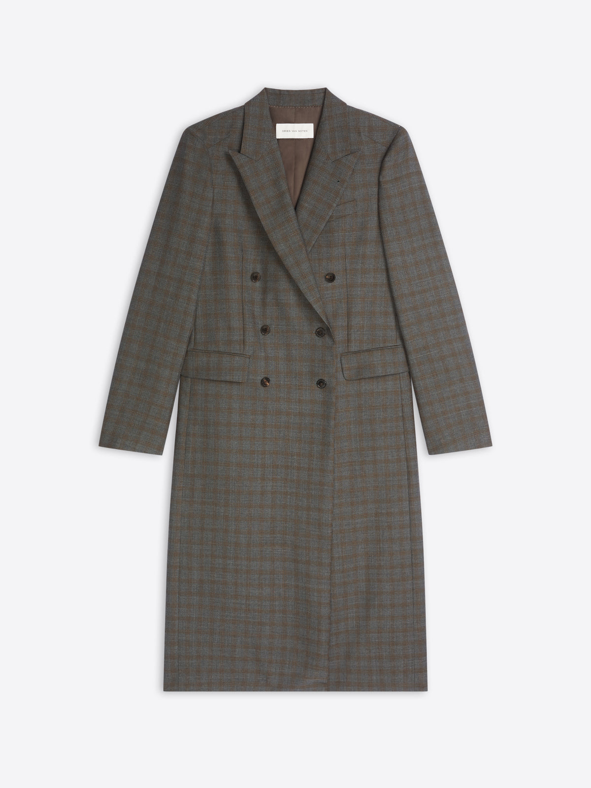Gray checkered coat on a white background