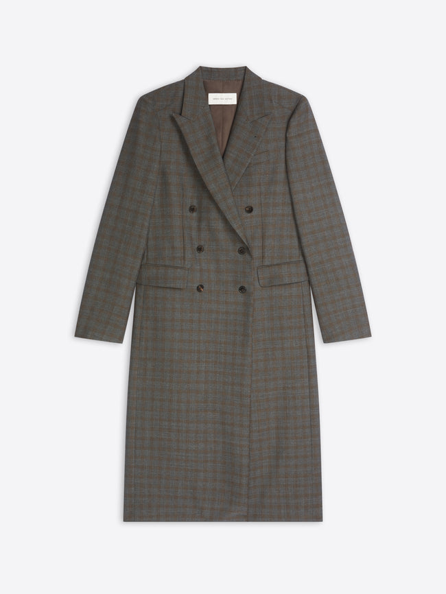 Gray checkered coat on a white background