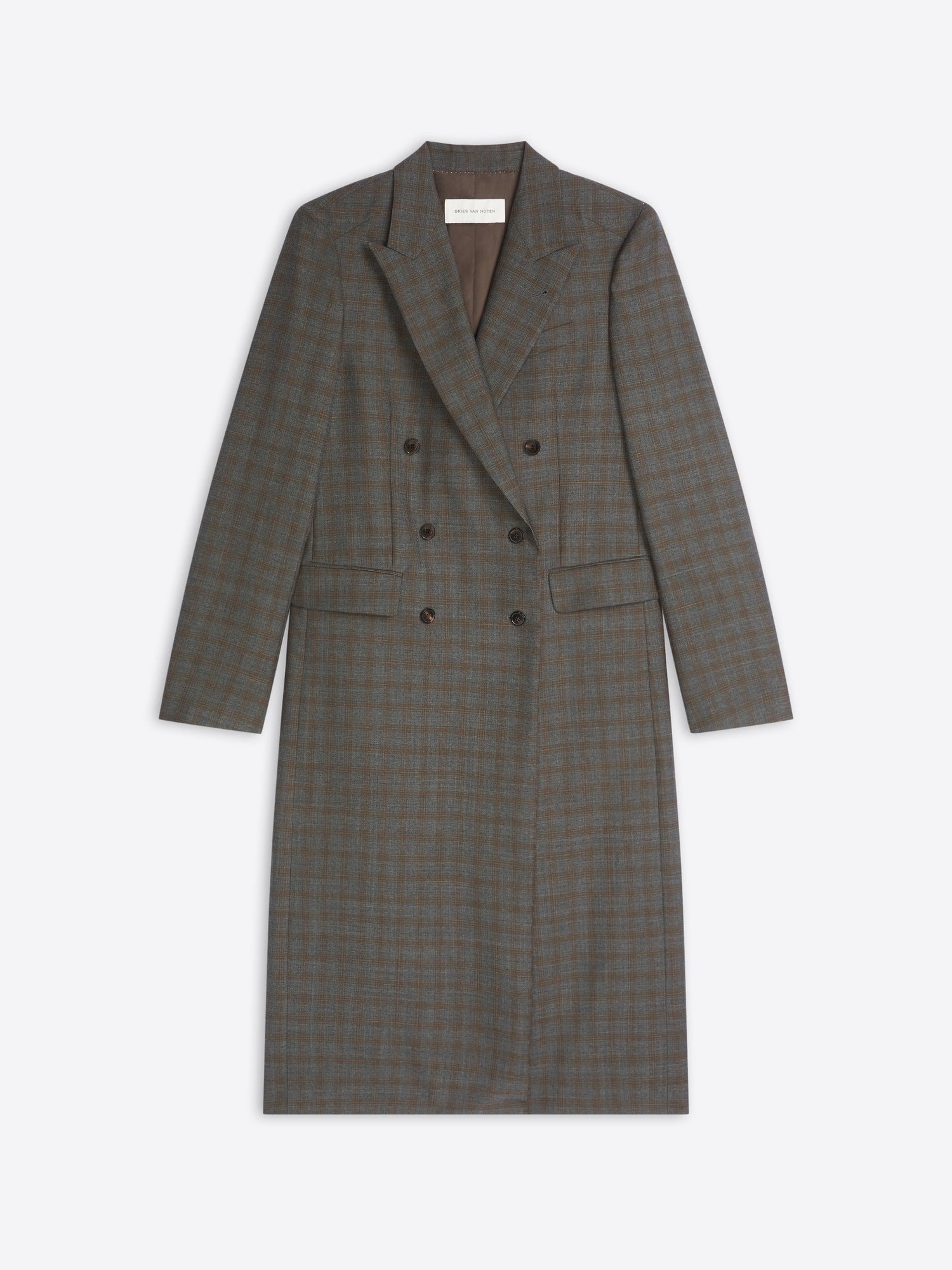 Gray checkered coat on a white background