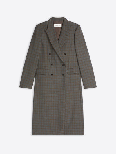 Gray checkered coat on a white background