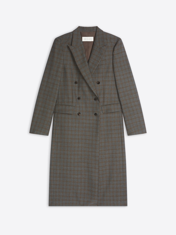 Gray checkered coat on a white background
