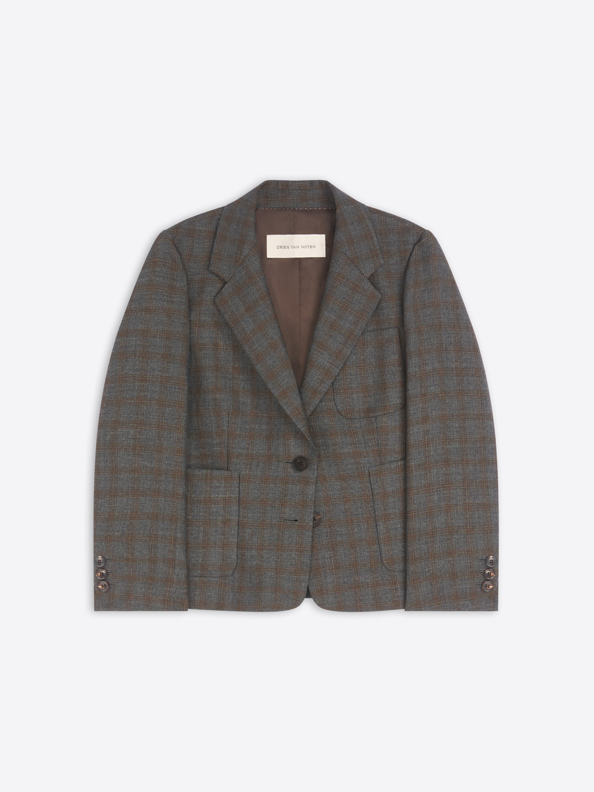 Plaid blazer on a light gray background