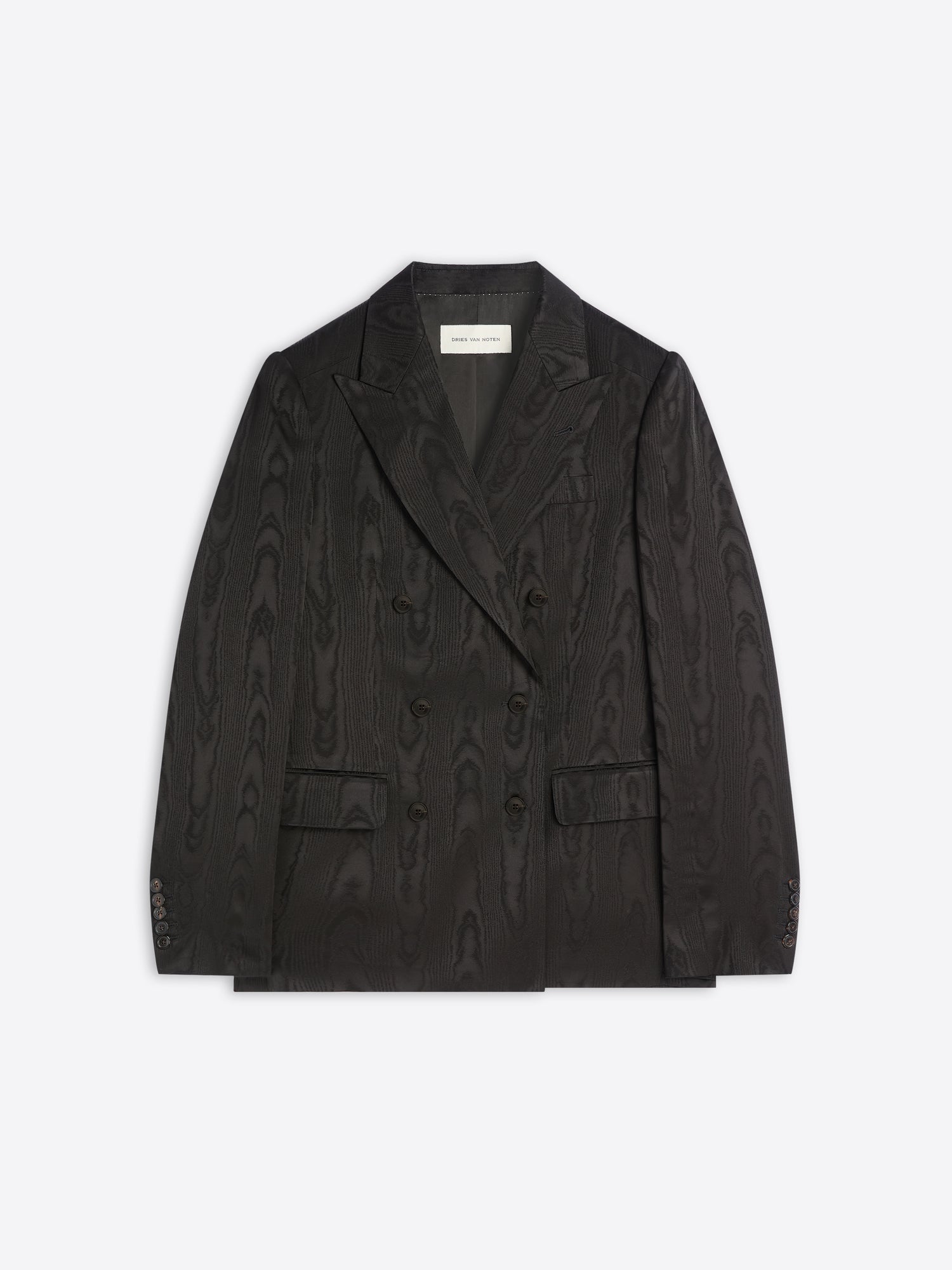 Dark brown textured blazer on a light gray background