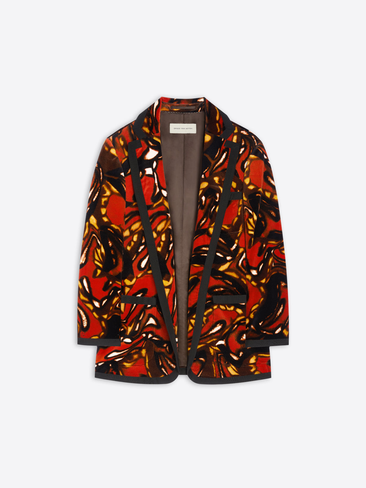 Colorful patterned blazer on a white background