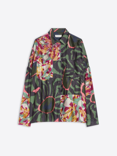 Colorful patterned shirt on a white background