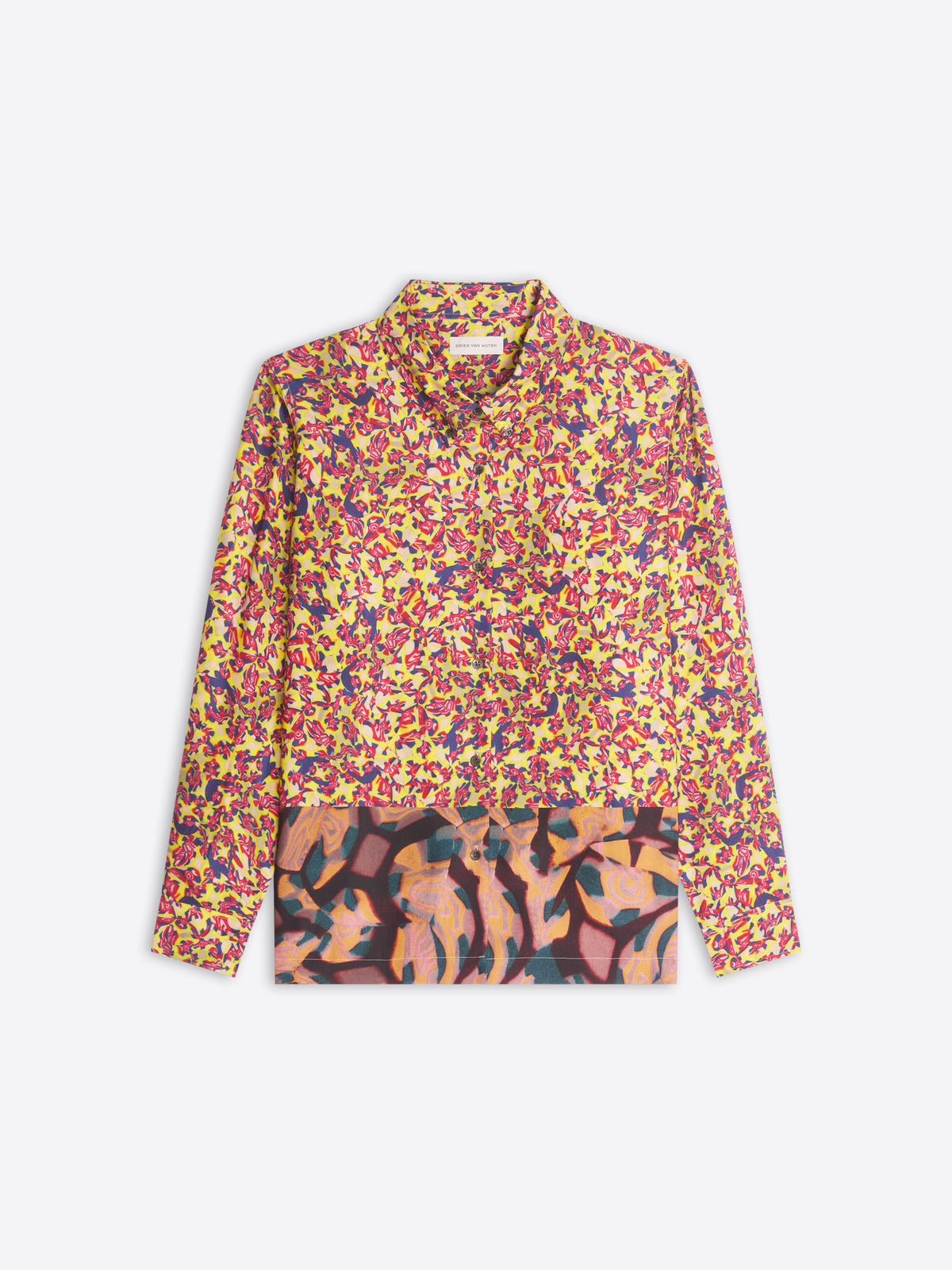 Colorful patterned shirt on a white background