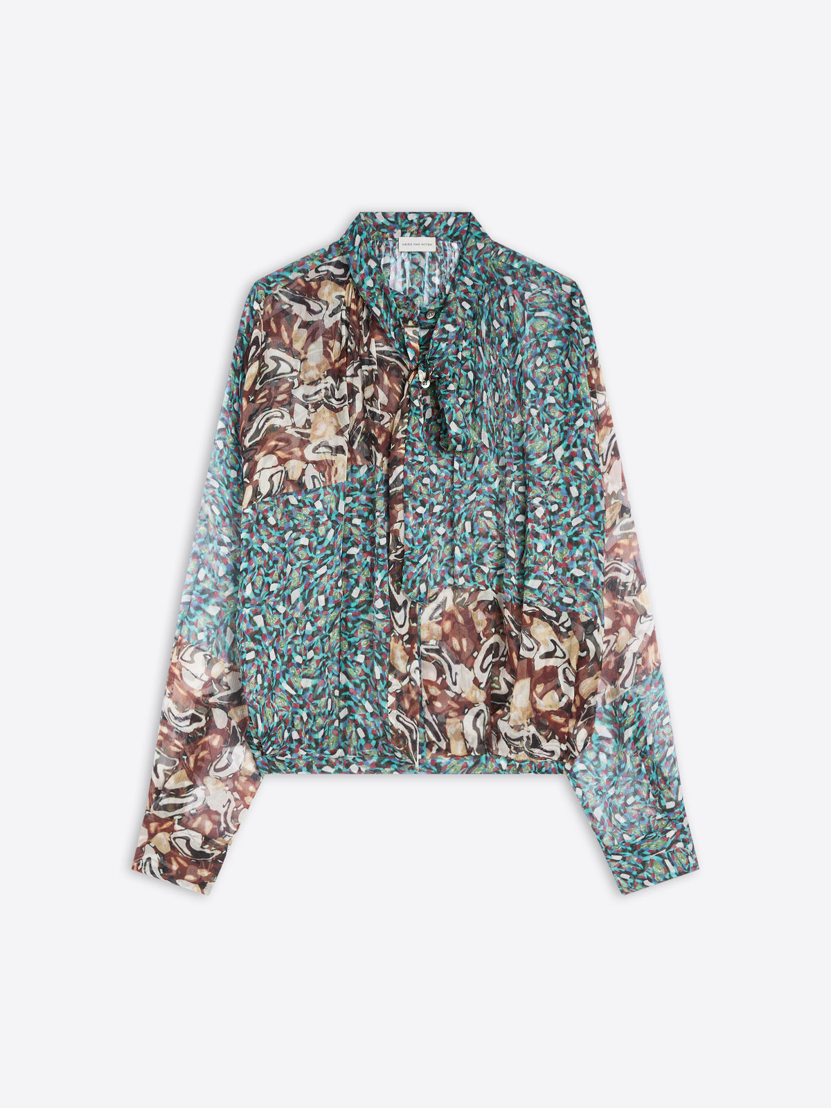 Floral patterned blouse on a white background