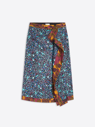 Colorful patterned skirt on a white background