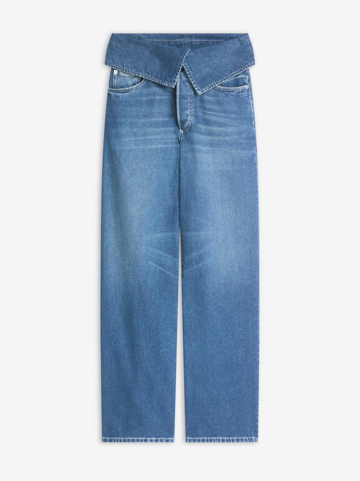 Blue jeans on a white background