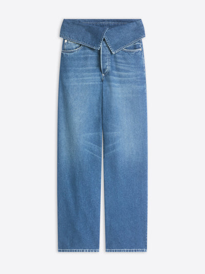 Blue jeans on a white background