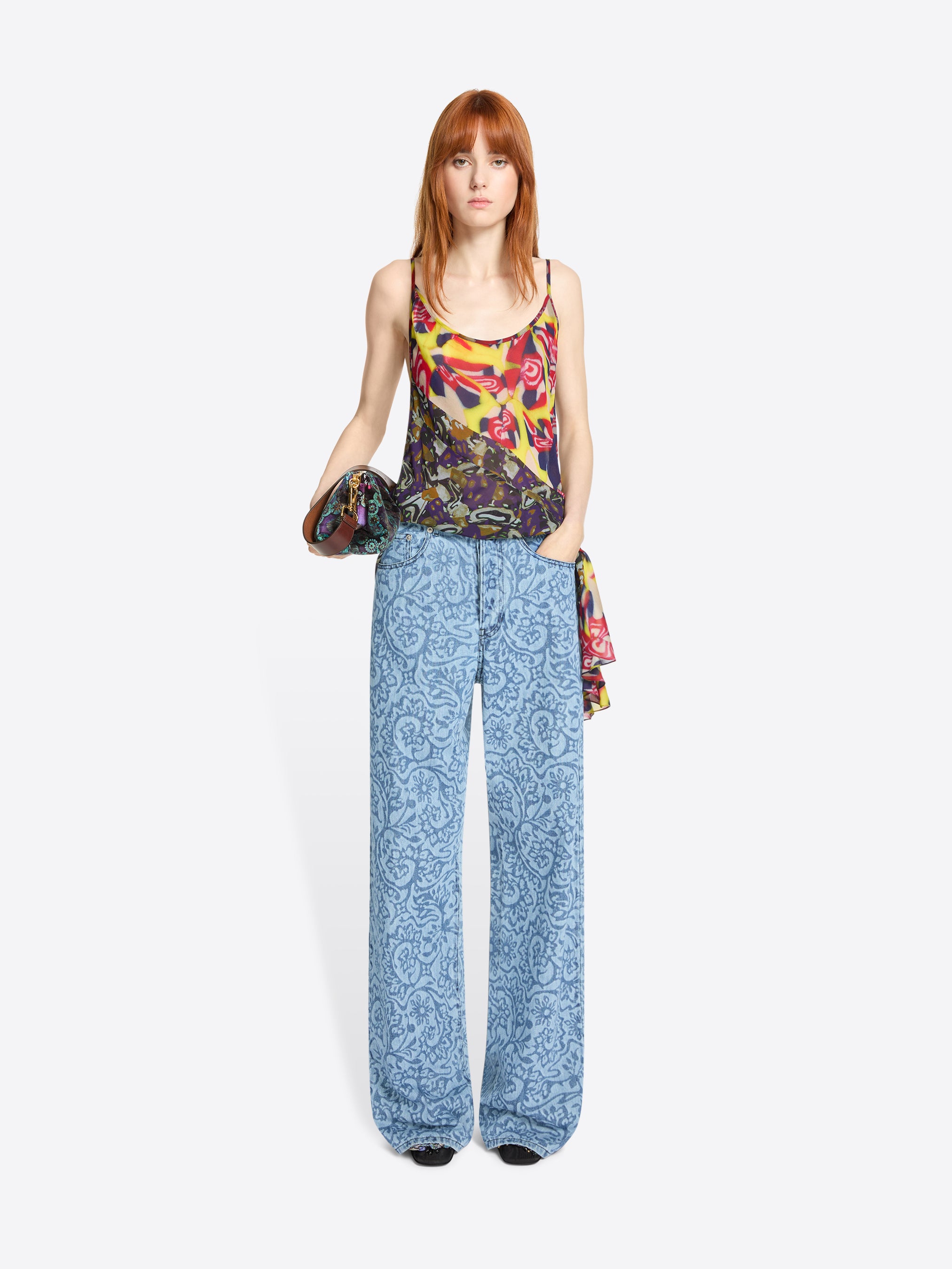 Printed denim pants - Autumn-Winter Women | Dries Van Noten