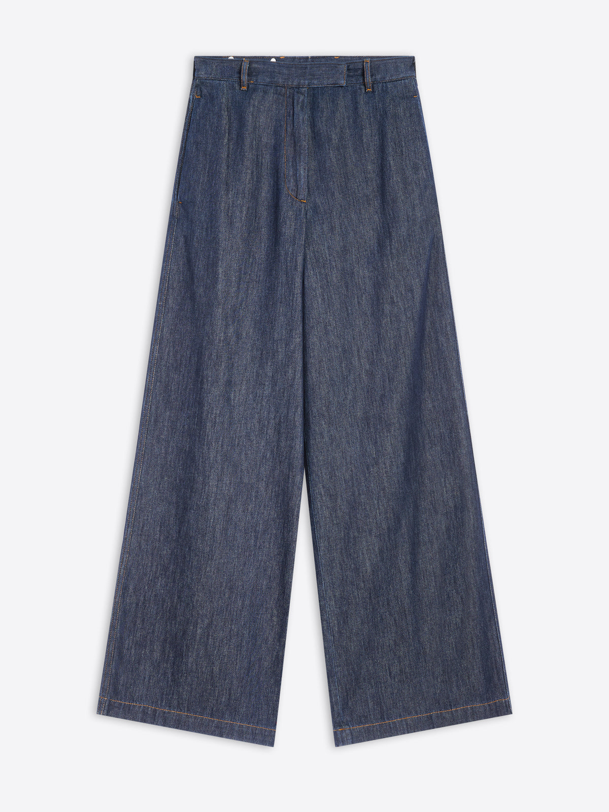 Pair of blue jeans on a white background