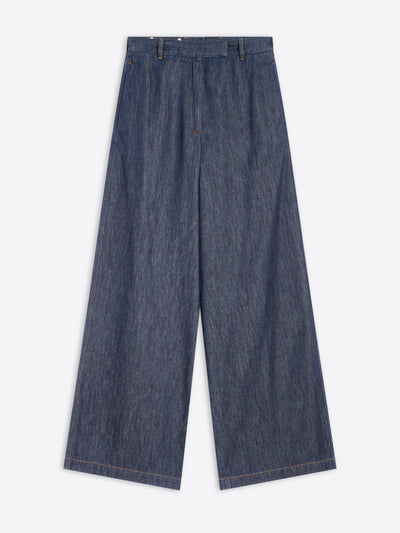 Pair of blue jeans on a white background
