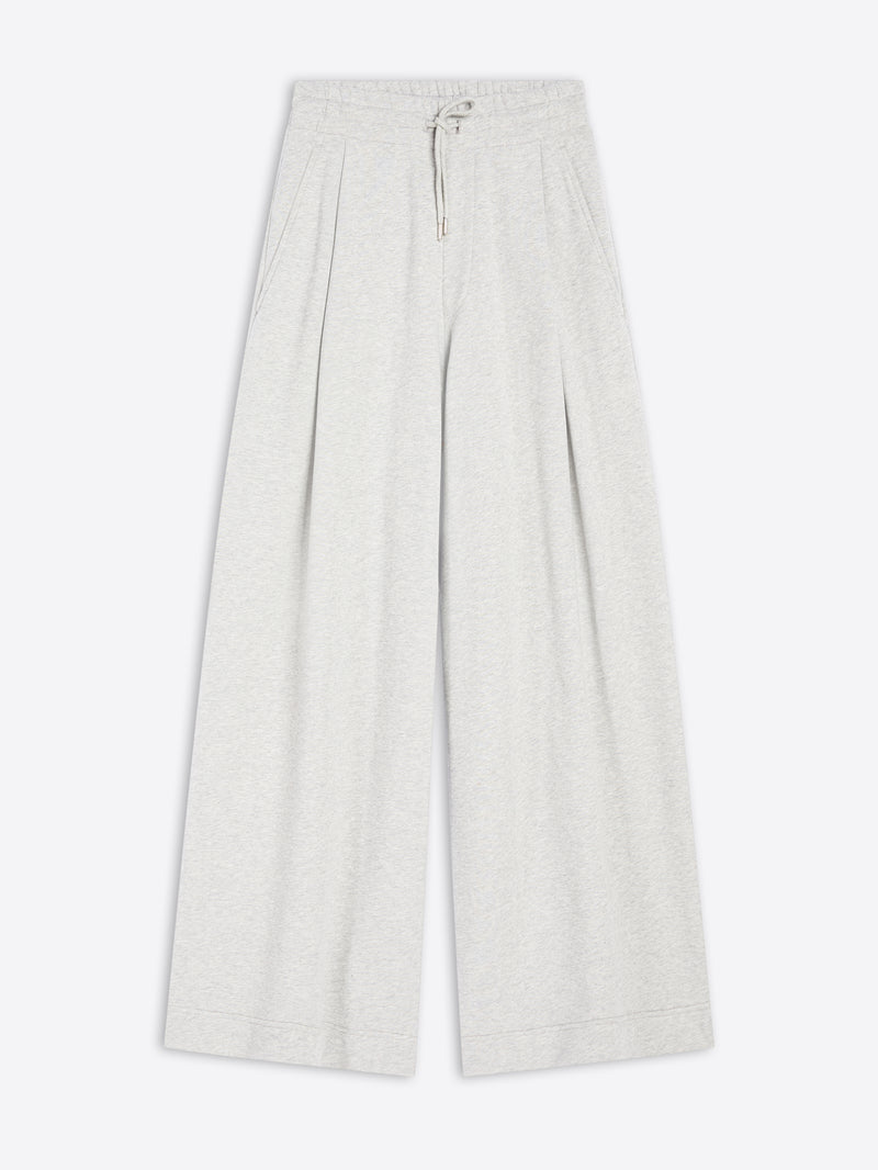 Light gray wide-leg pants on a white background