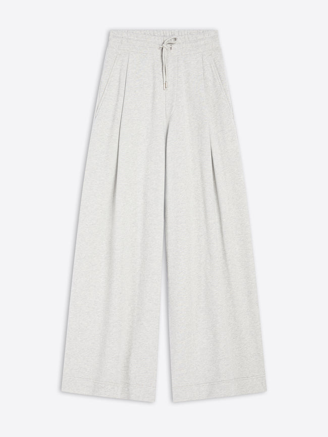 Light gray wide-leg pants on a white background