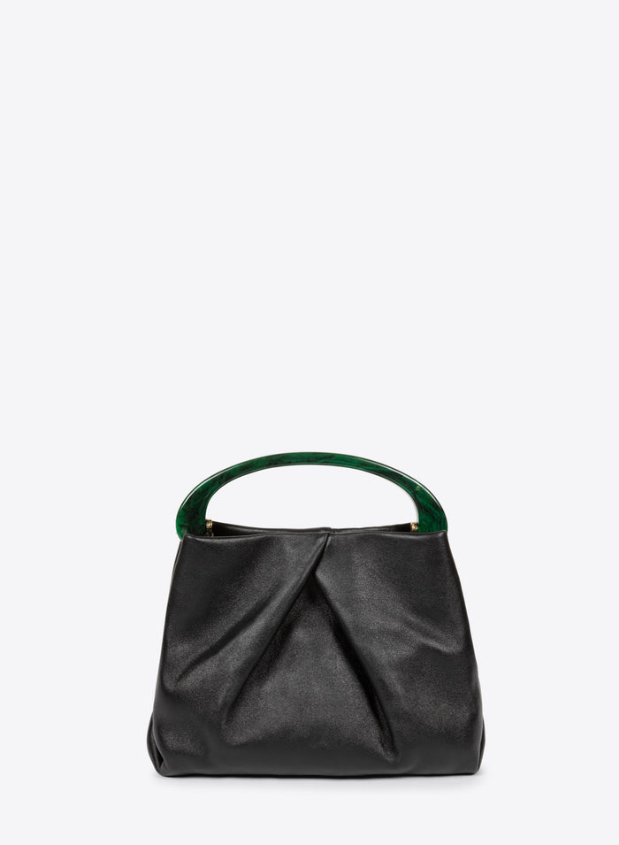 Small pleated leather bag
