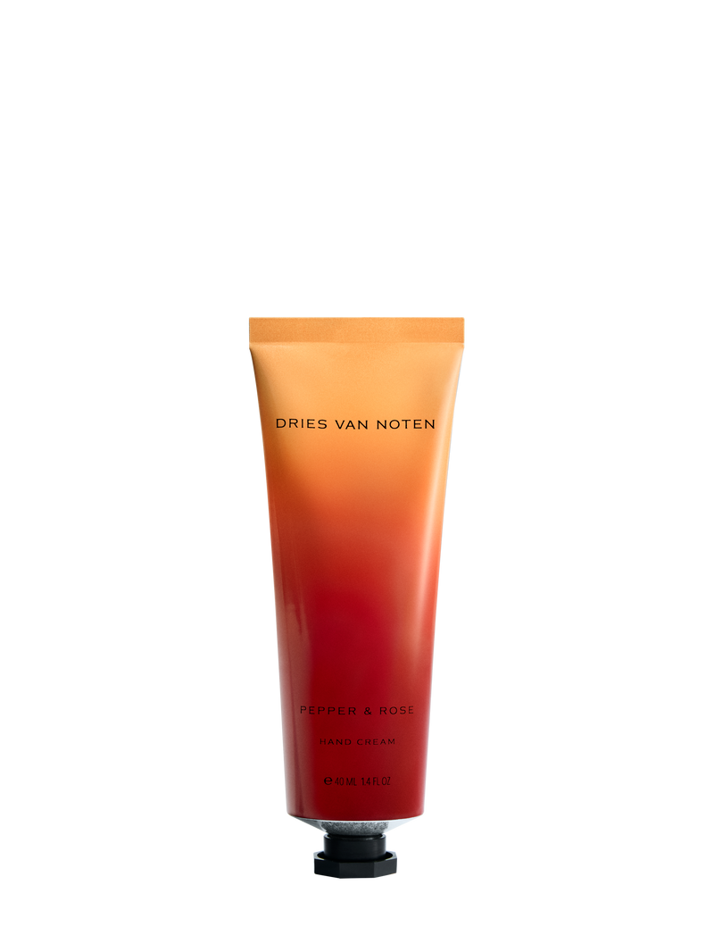 Tube of Dries Van Noten hand cream in a gradient-colored packaging