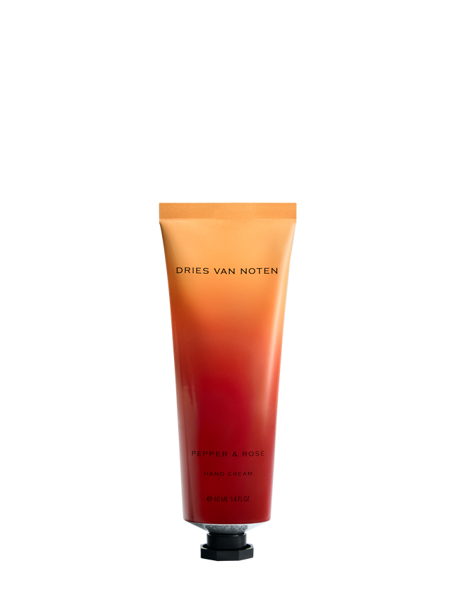 Tube of Dries Van Noten hand cream in a gradient-colored packaging