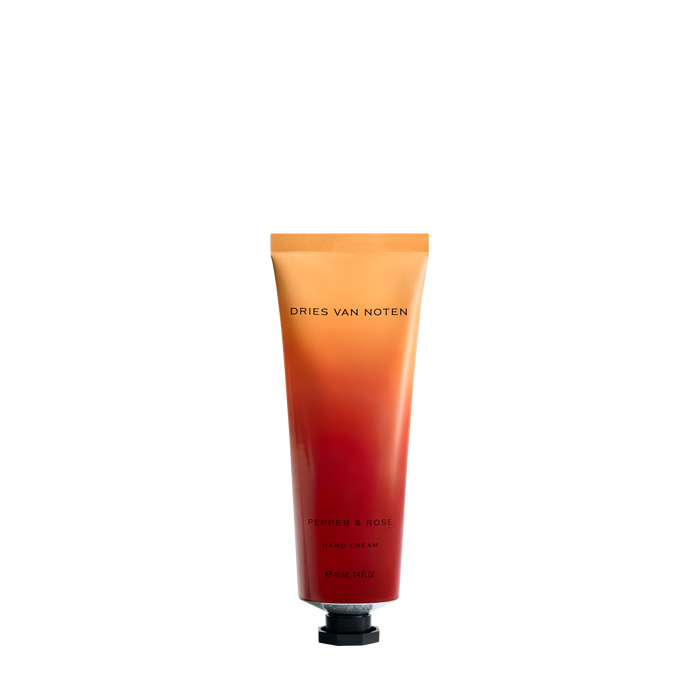 Tube of Dries Van Noten hand cream in a gradient-colored packaging