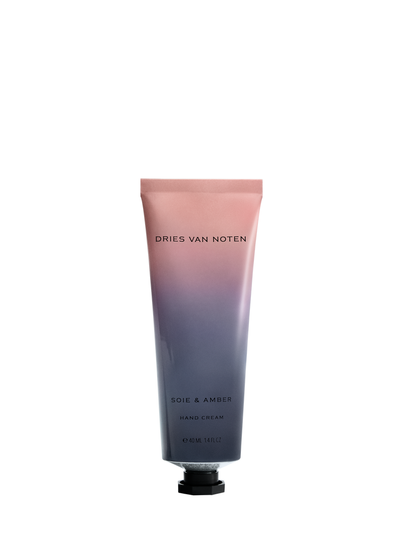 Tube of Dries Van Noten hand cream in a gradient-colored packaging