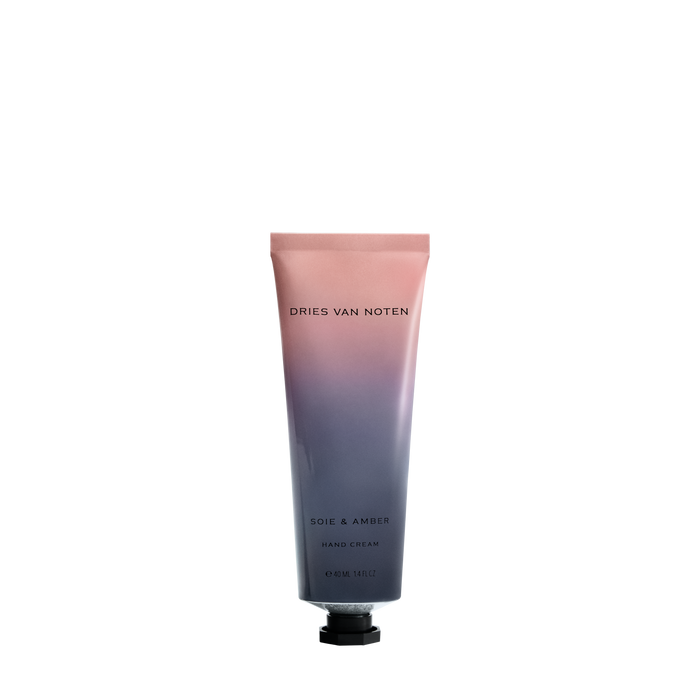 Tube of Dries Van Noten hand cream in a gradient-colored packaging