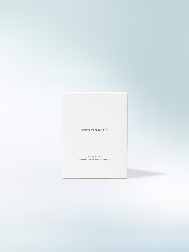 White product packaging with text on a light blue gradient background