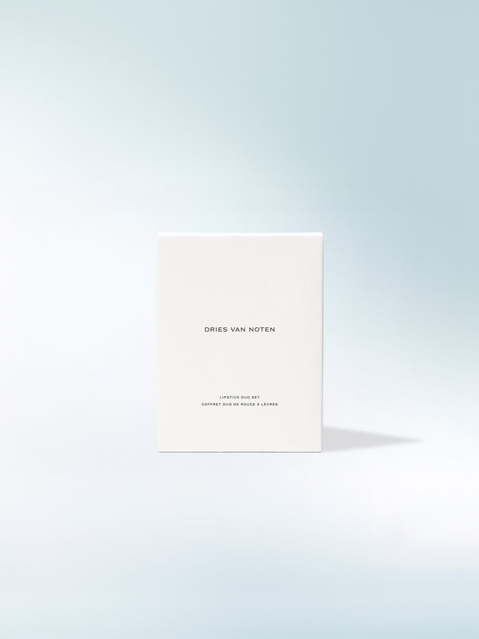 White product packaging with text on a light blue gradient background