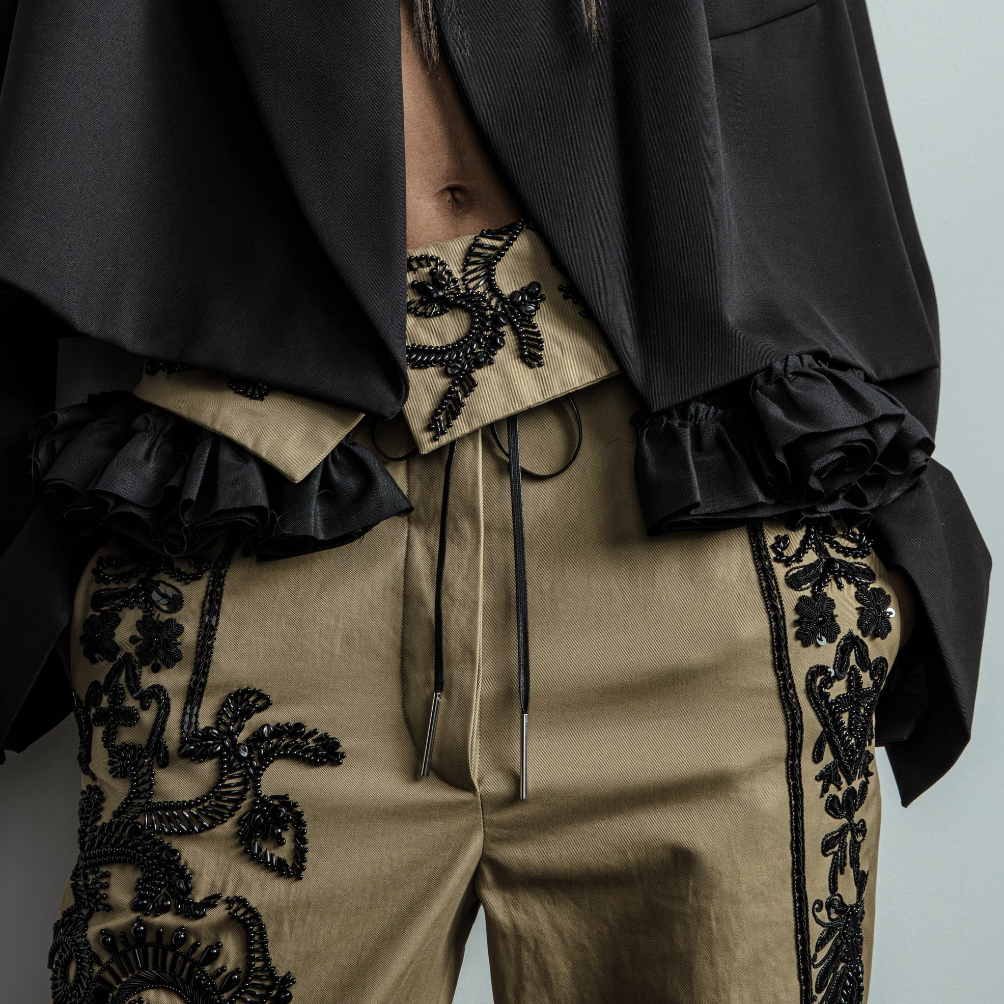 パンツ DRIES VAN NOTEN tweed pants DRIES VAN NOTEN Wide-leg wool and mohair-blend twill pants | NET-A