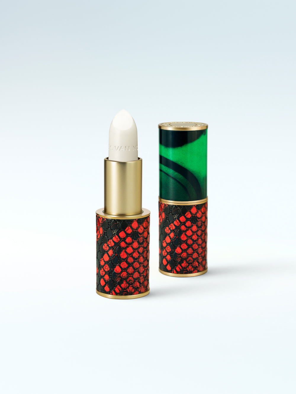 Refillable Lipstick BALM, Malachite snake case, Transparent shade