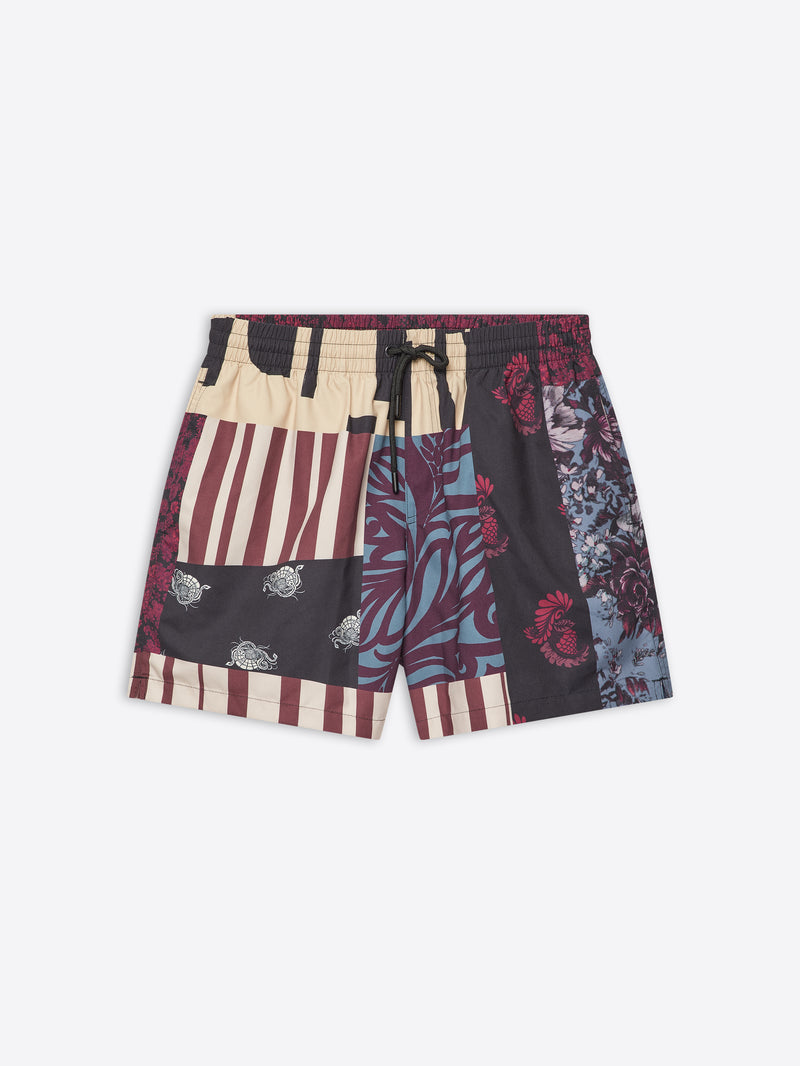 Patched swim shorts