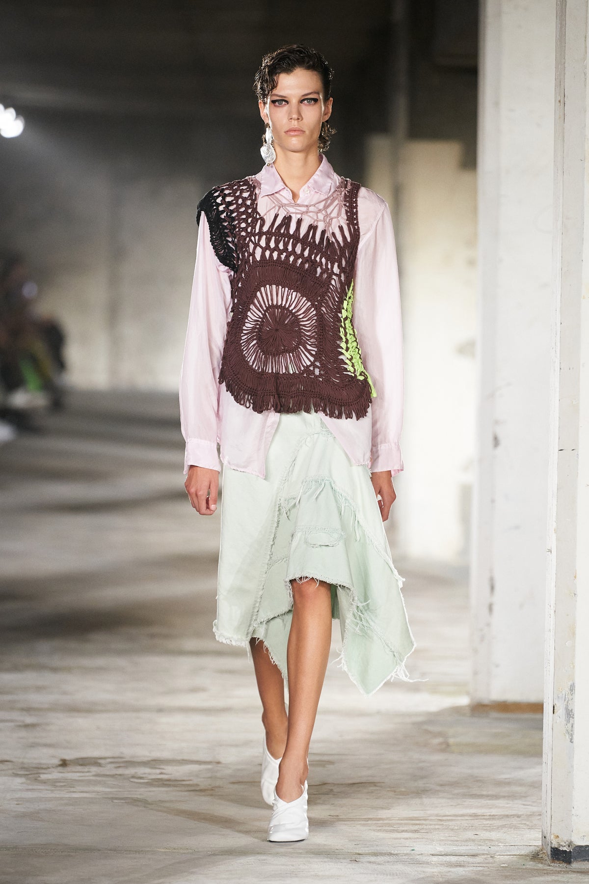 DRIES VAN NOTEN／ドリス／23SS／シアサッカーギャザーブラウス